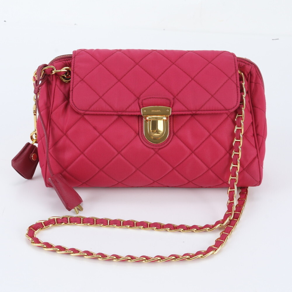 Prada Quilted Leather 2-Way Chain Shoulder Bag, Handbag, Tote Bag for Women